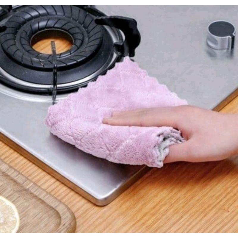 Q50 - Kain Lap Piring Anti Minyak Bahan Microfiber / Kain Lap Anti Minyak / Lap Cuci Piring dapur
