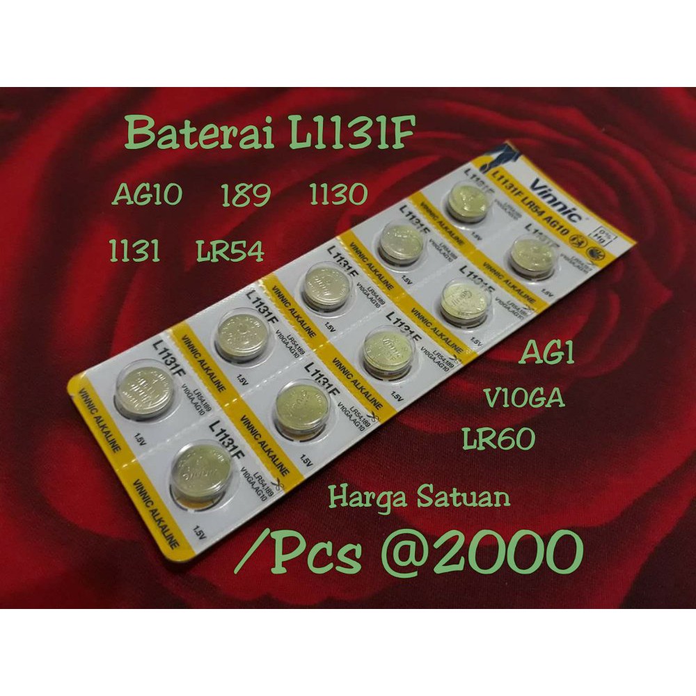 BATERAI BATRE BATREI BATTERY L1131F LR54 AG1 LR60 189 VINNIC L1131F BATERAI JAM TANGAN CALCULATOR M