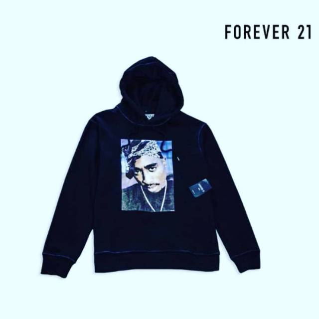 FOREVER 21 x 2PAC Shakur Pullover Hoodie Black Original