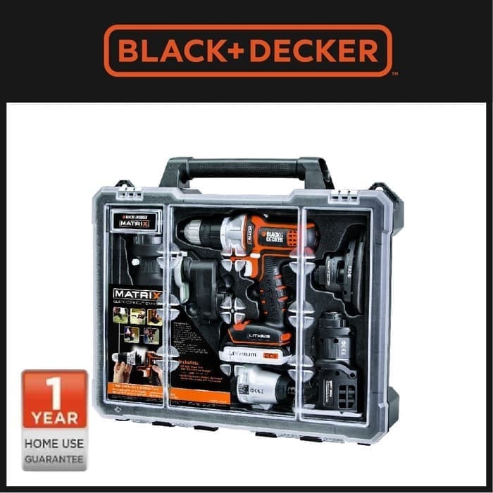 Black+Decker Bor Cordless Mesin Multifungsi 6 Tool Kit (EVO186-B1)
