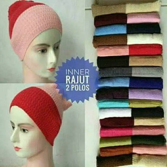 CIPUT BANDANA RAJUT NYAMAN 2WARNA  (SATUAN/PCS )