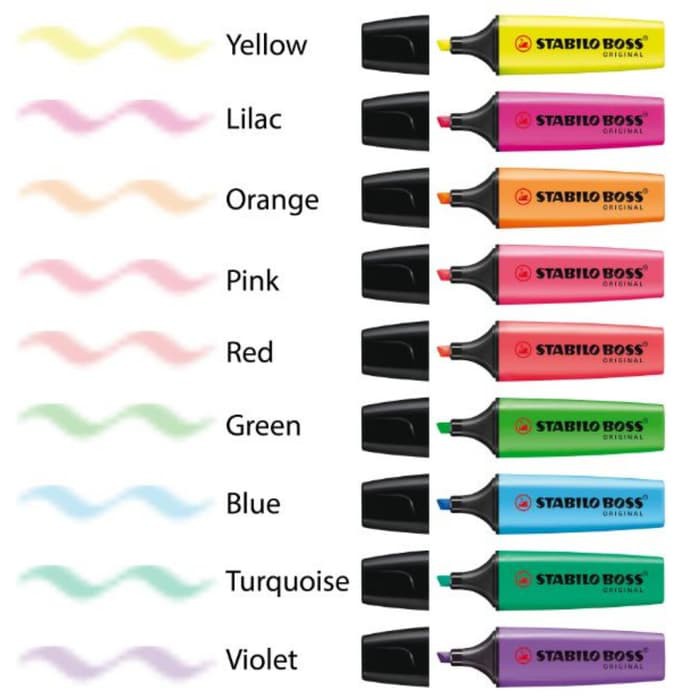 

Stabilo Warna Warni - Highlighter - Stabilo Pulpen Stabilo Boss Original Paket Mix Color 9 Trendy