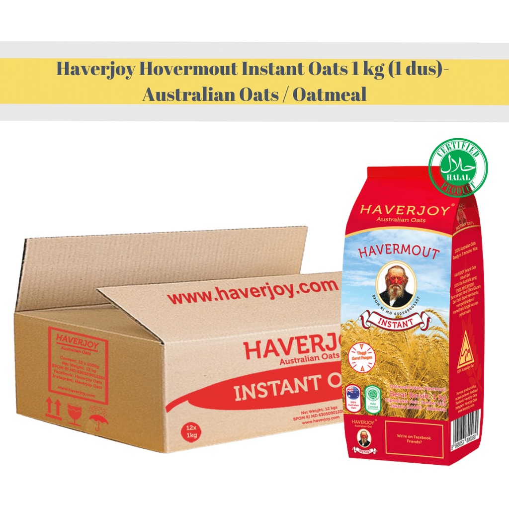 

Haverjoy Hovermout Instant Oats 1 kg (1 dus) - Australian Oats