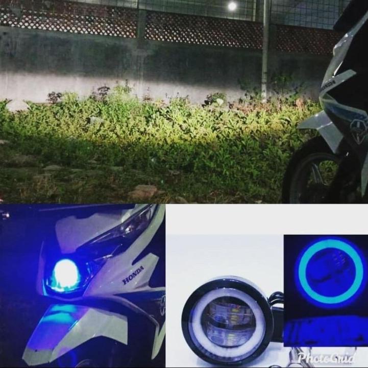 Kekinian - Lampu Tembak Sorot LED 4D Mata Lensa CWL 2 Model Bulat 20Watt AE 12-80Volt Universal Moto