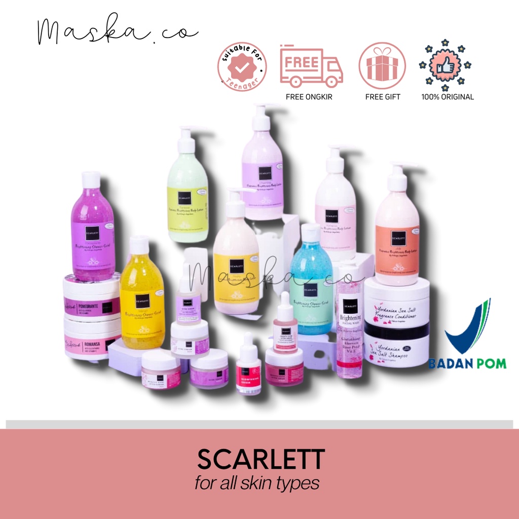 [Seller Resmi] READY STOCK! Scarlett Whitening Body Lotion, Serum,Day Night Cream, Body Shower Scrub