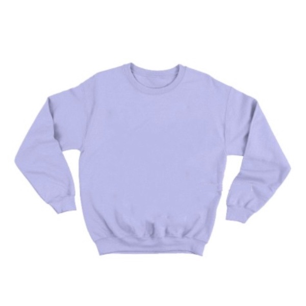 Sweater Lilac Ungu Muda Lavender Crewneck Basic Polos Big Size Sweter Switer Jumbo Sweatshirt M L XL