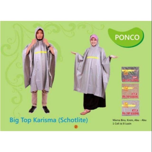 Bigtop karisma Jas Hujan Ponco tanpa lengan skotlet XL jumbo