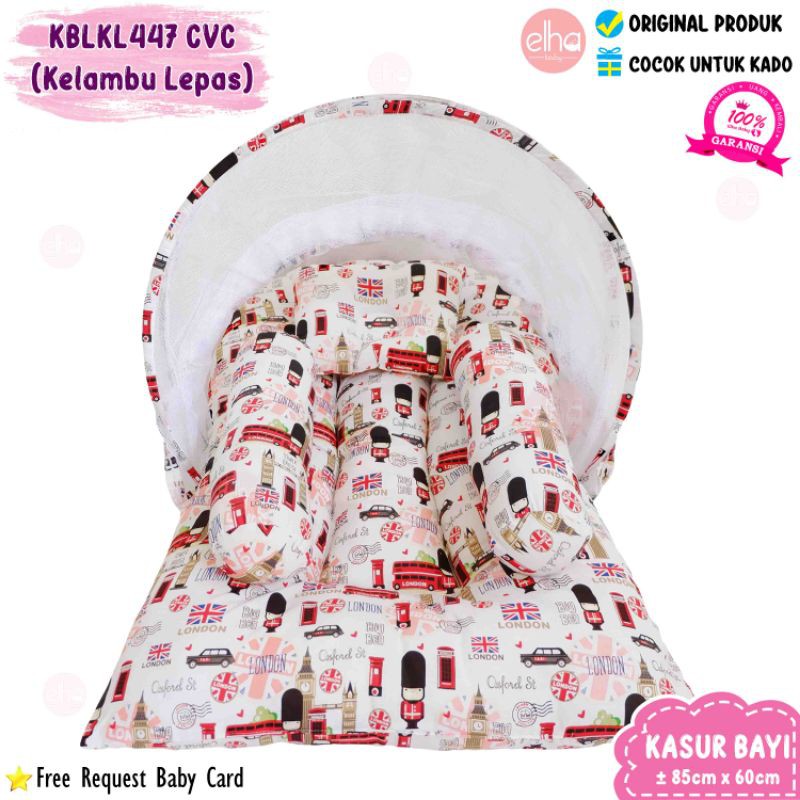 kasur bayi motif london/tempat tidur bayi set