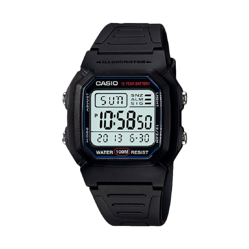 Casio General W800H-1B / W-800H-1A 1B 2A 5A / W-800HG-9A Jam Tangan Pria Digital Karet Sport