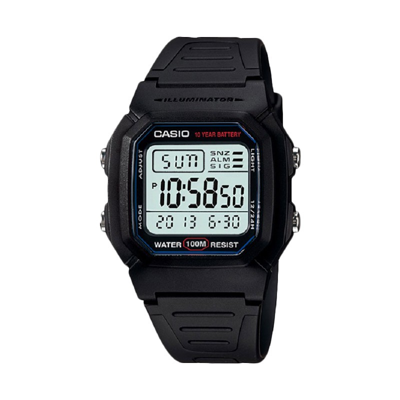 Casio Original W-800H / W-800H-1A / W-800HG-9A Jam Tangan Pria - Digital - Karet - Hitam