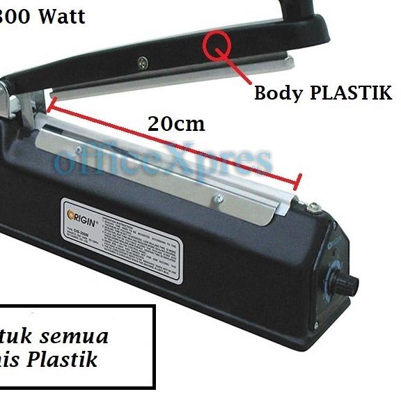 ✸ Alat Pres Plastik 200 / Alat Perekat Plastik / Impulse Sealer 20 CM / Mesin Press Plastik Origin ➱