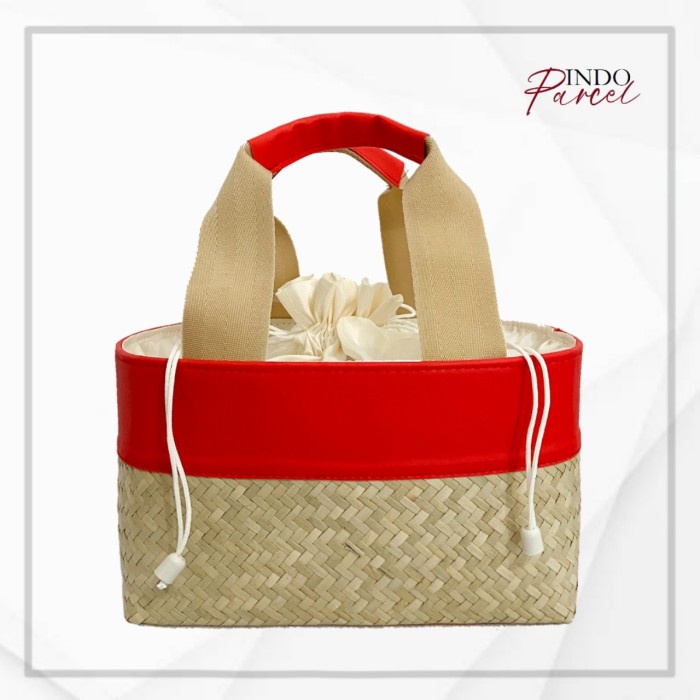 

✨ BISA COD ✨ INDOPARCEL - Tas Parsel Anyaman Kepang Hampers Goodie Bag - Merah