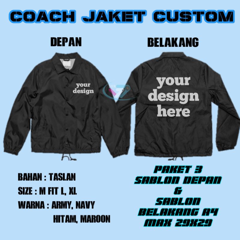 coach jaket custom jaket custom satuan