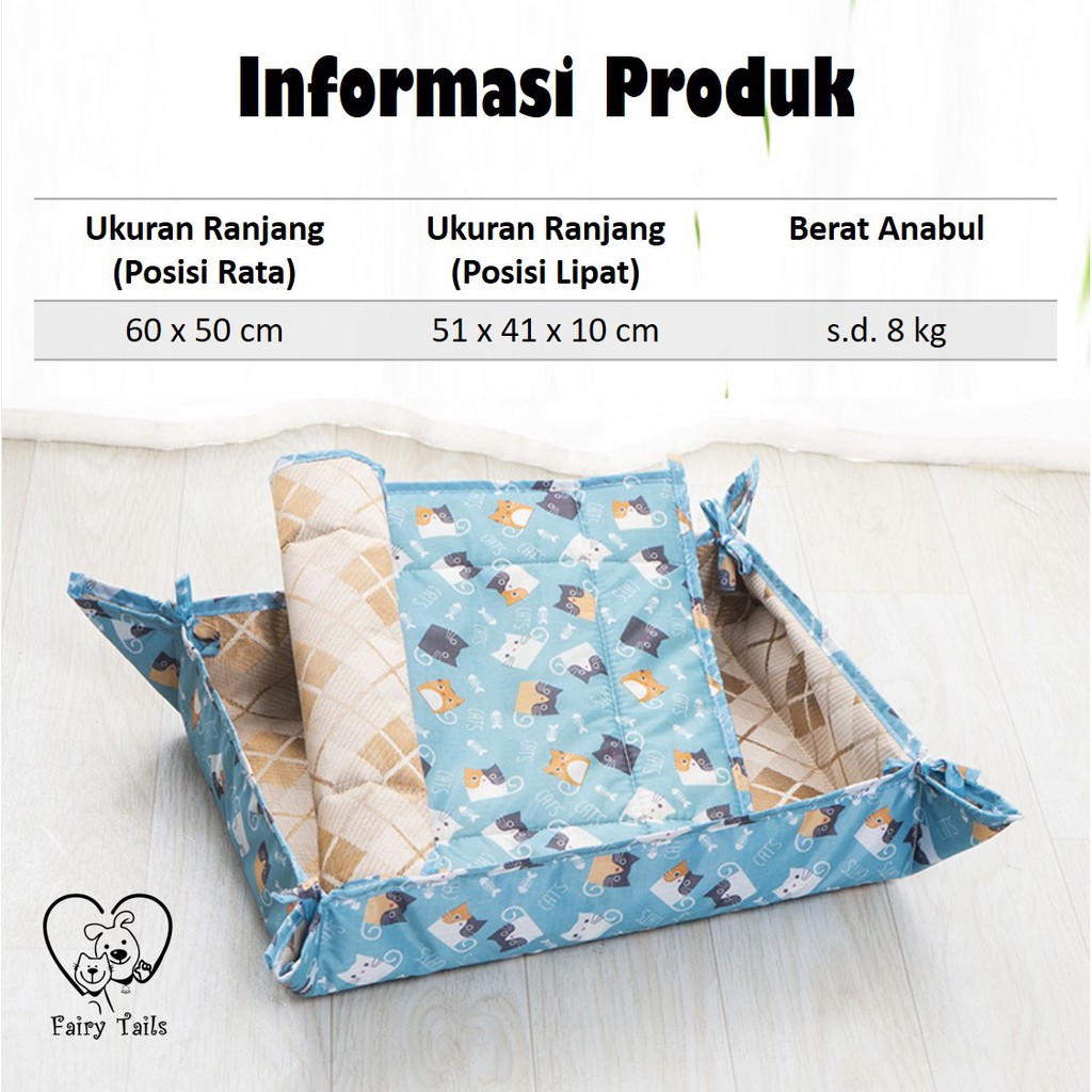 Tempat Tidur Anjing Kucing Ranjang Lipat untuk Anjing Kucing dengan Bahan Lembut | Pet Cat Dog Foldable Bed