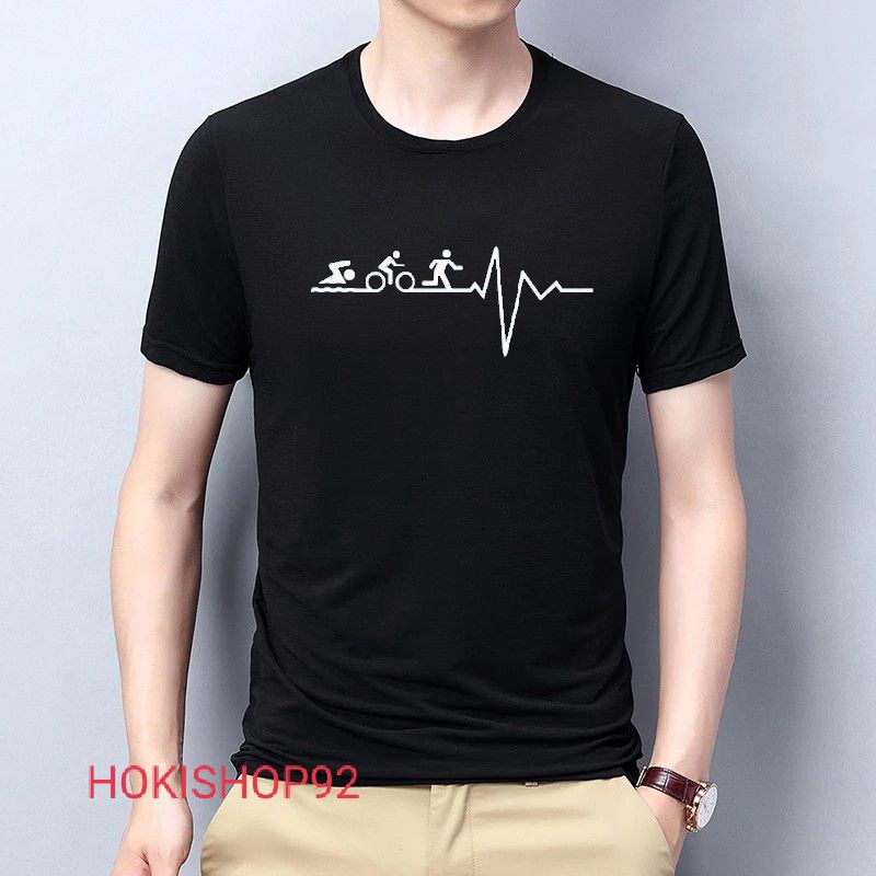 HOKISHOP92 ~ KAOS PRIA LENGAN PENDEK DETAK JANTUNG KAOS OBLONG