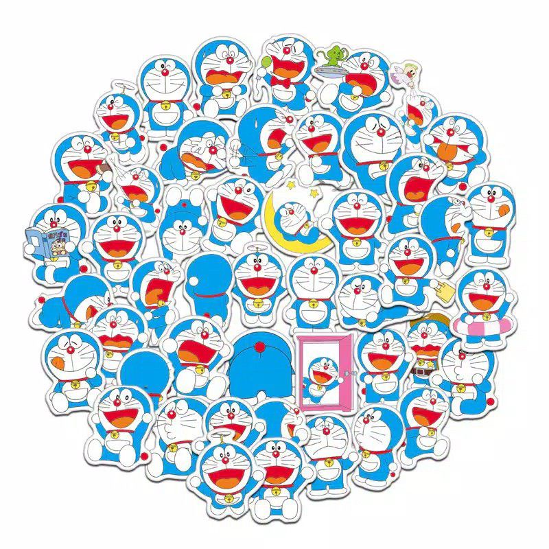 52 pcs Sticker / Stiker / Tempelan Anime Doraemon A