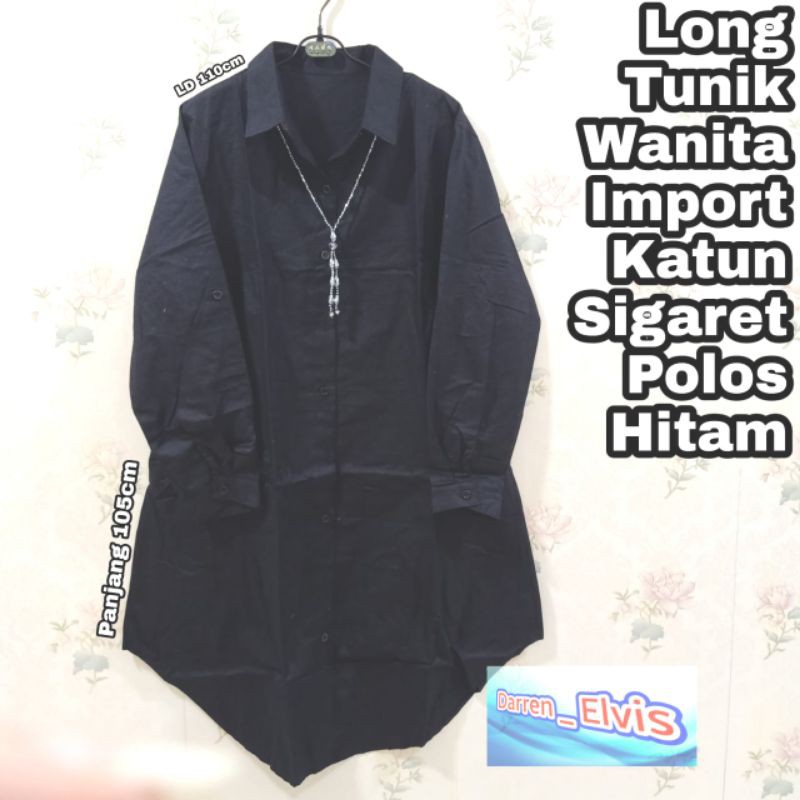 Tunic / Kemeja / Wanita / Cewek / Polos Hitam