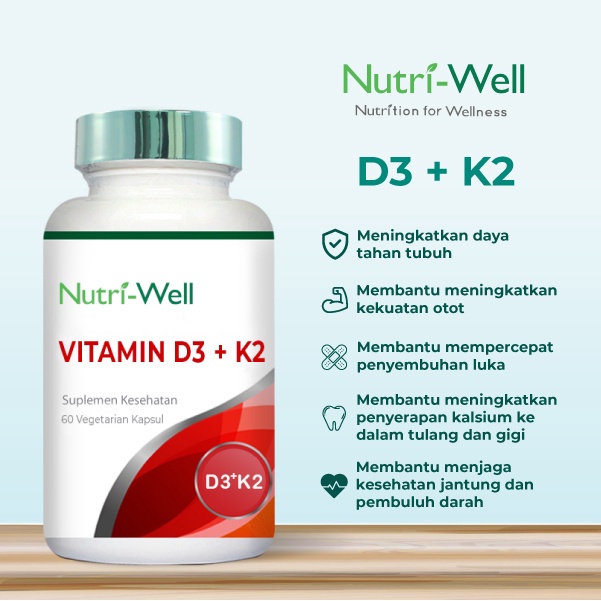 Nutriwell Vitamin D3+K2 60kpsl