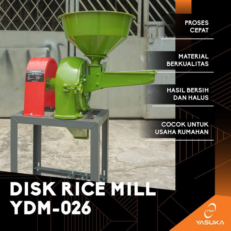 Mesin Penepung/Tepung Disk Mill Yasuka Tanpa Penggerak