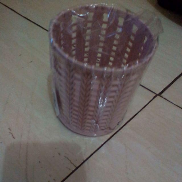 Gre Bulat Berlubang Desain Pensil Pen Holder Kontainer Office Desktop Organizer