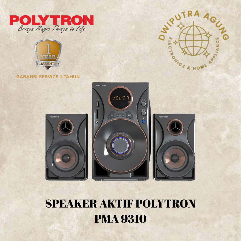 SPEAKER AKTIF POLYTRON BLUETOOTH SPEAKER MULTIMEDIA POLYTRON PMA9310 PMA 9310 PMA-9310 ACTIVE SPEAKE