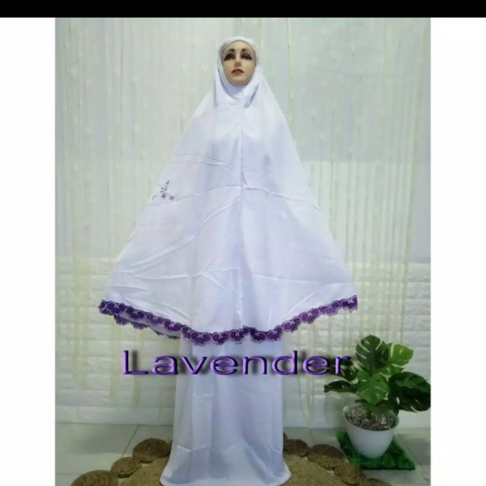 MUKENA DEWASA MUKENA JUMBO MUKENA KATUN BORDIR - lavender