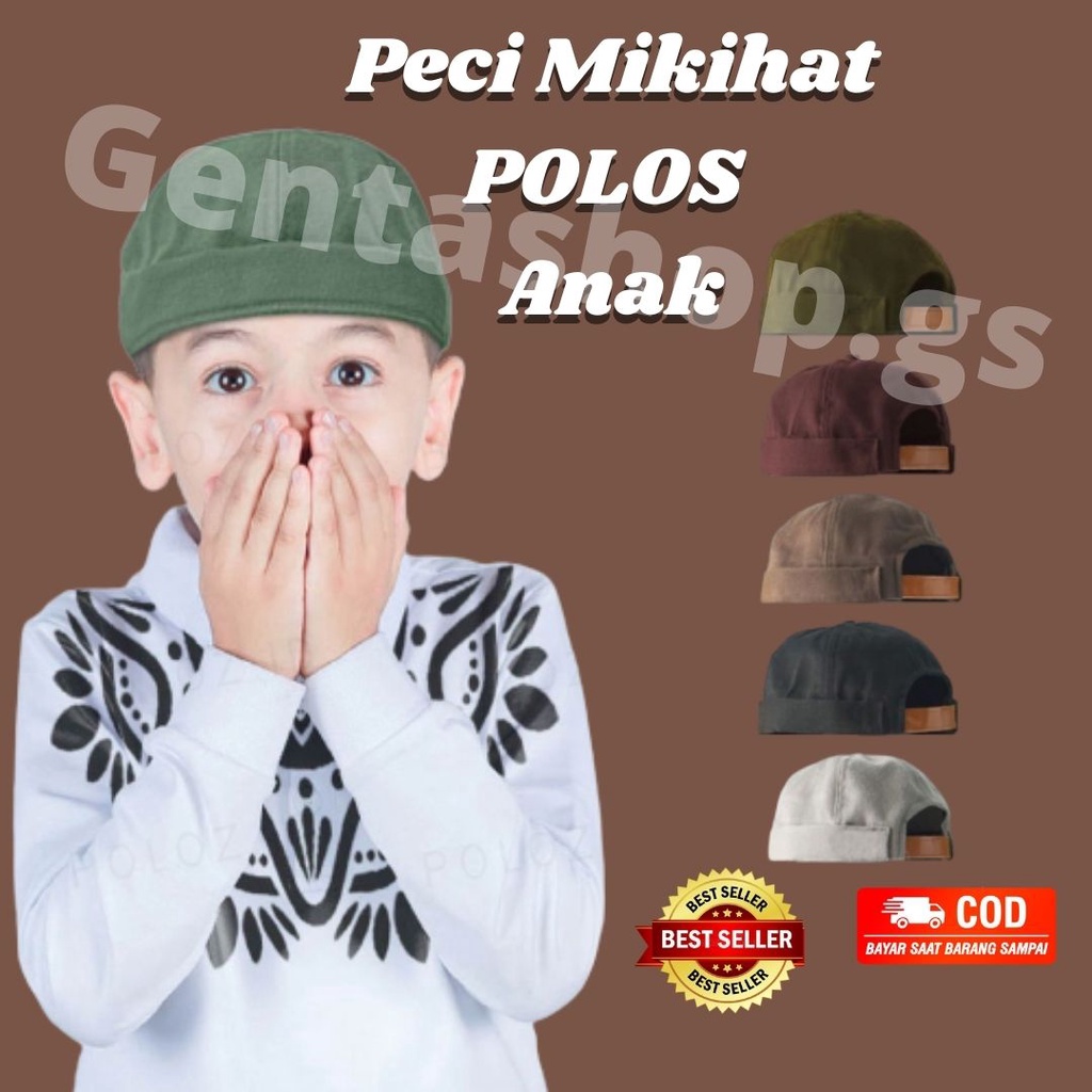 FED Topi Peci Miki Hat POLOS untuk BALITA dan ANAK