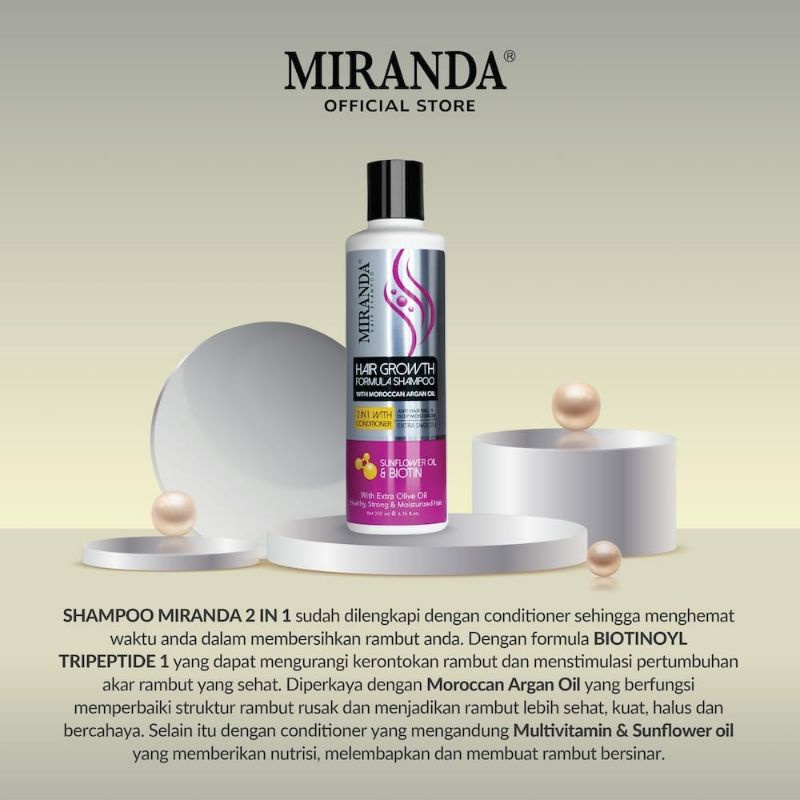 MIRANDA Shampoo Kuda 200mL (KEMASAN BARU) Hair Growth Biotin Shampoo