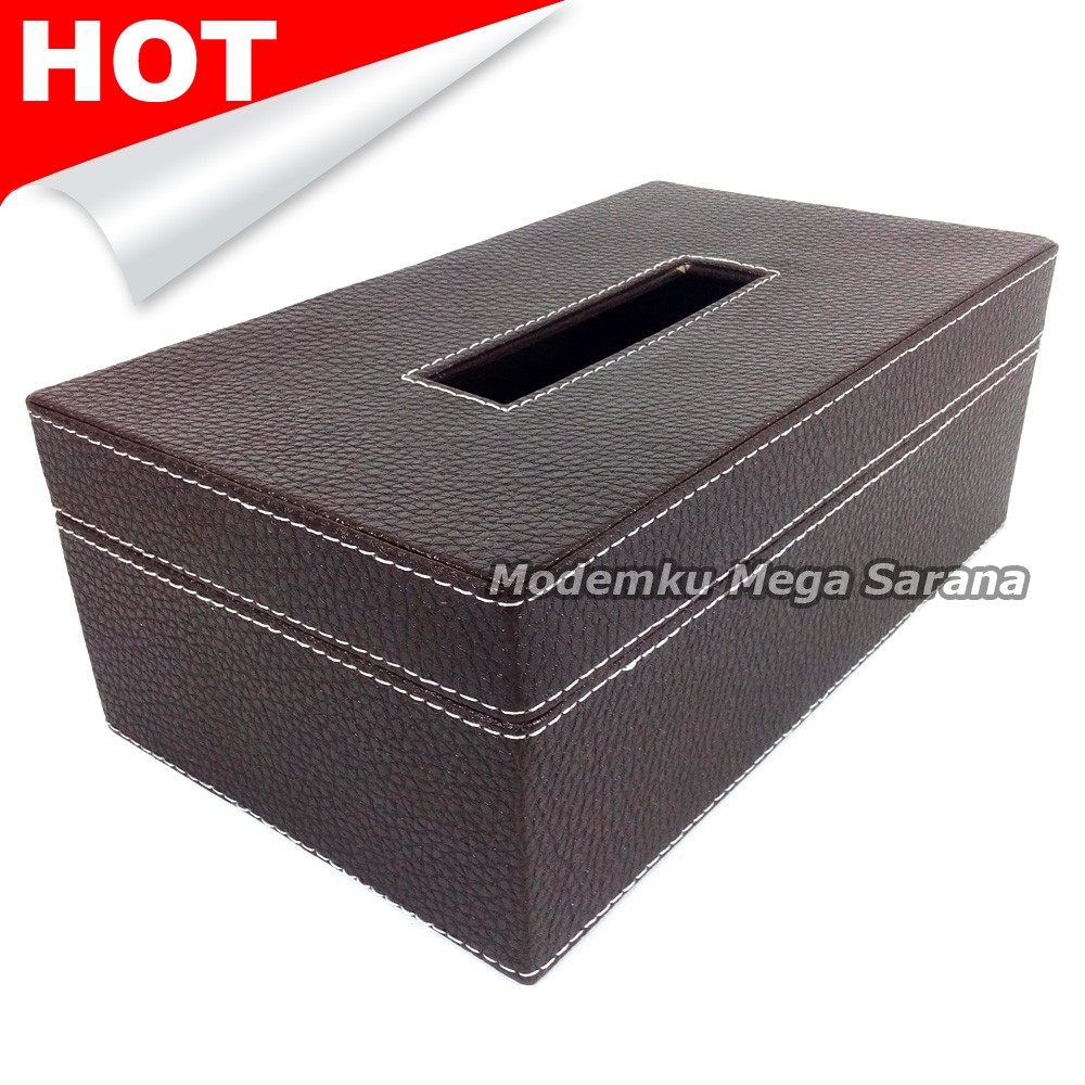 Kotak Box Tisu Vinyl 24x13x9 cm - Coklat