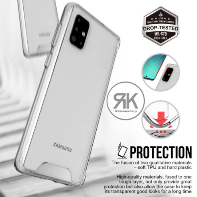 Military SPACE SAMSUNG A51 A71 A32 A52 A52S A72 A33 A53 A73 A34 A54 A14 A24 CLEAR CASE CASING COVER armor