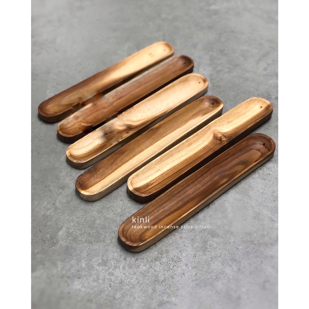 shuka teak wood incense stick holder tempat dupa kayu jati