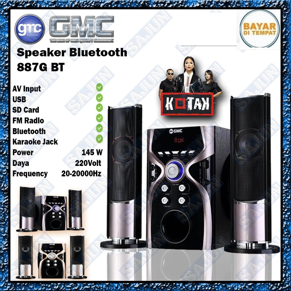GMC 887G Speaker Multimedia Aktif Ada BLUETOOTH USB MEMORY CARD SUARA SUPER BASS