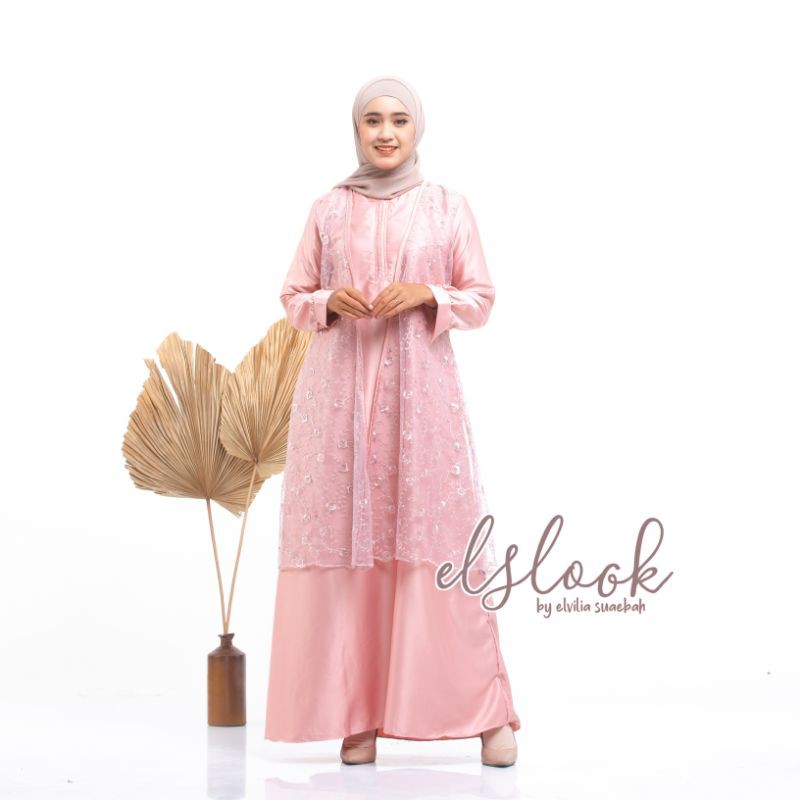 Aluna dress by elslook dress tile brokat outer vest brokat outfit kondangan busui friendly