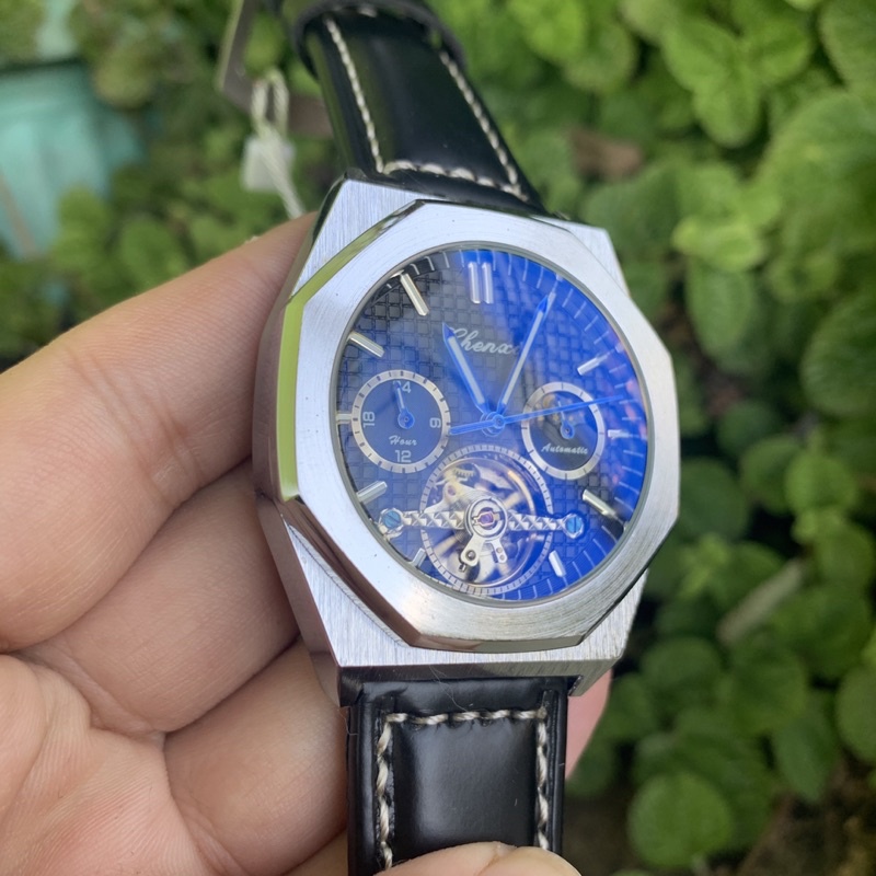 Jam Tangan Chenxi Oak Moon Phase Tourbillon Open Heart Automatic All Chrono Active
