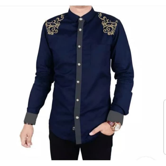 [KOKO IRFAN NAVY SC]Baju koko pria katun navy