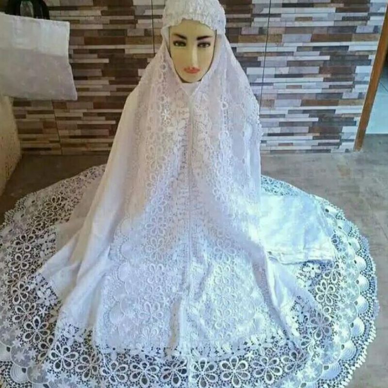 MUKENAH SEROJAH PUTIH MEWAH/MUKENAH DEWASA/MUKENAH TERLARIS/MUKENAH SEROJA PUTIH/COD BAYAR DI TEMPAT