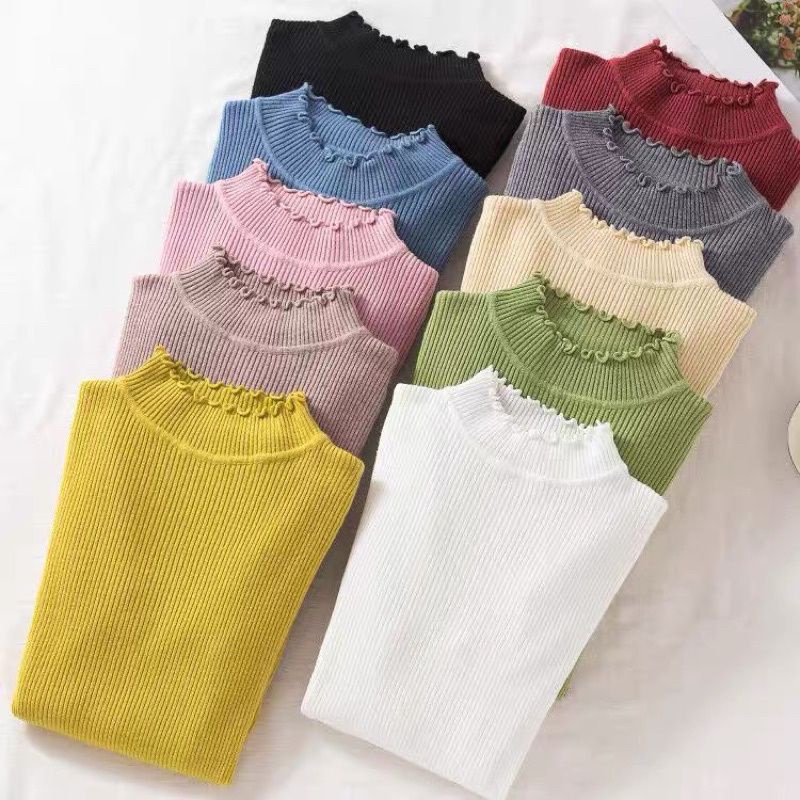 SWEATAR TURTLENECK RAJUT/KRAH TINGGI RAJUT WANITA/ATASAN KRIWIL