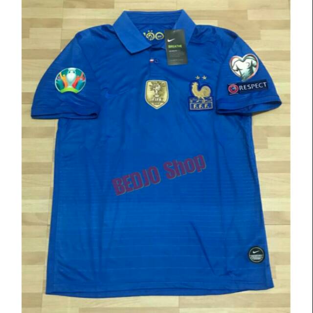 Jersey Prancis Home 2019 / 2020 OFFICIAL Full Patch Euro 2020 Qualification
