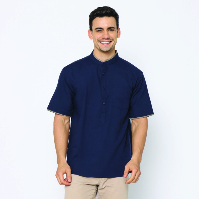 Baju Koko Lengan Pendek AMK KK Oslo S/s Navy - S