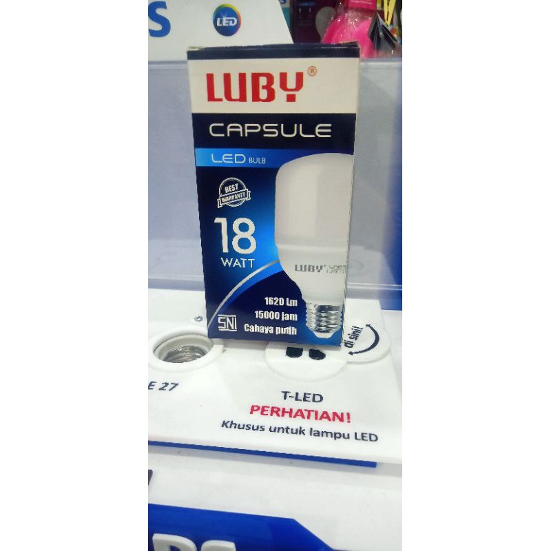 Lampu LED CAPSULE 18 watt Merk LUBY Cahaya Putih Garansi 2 tahun