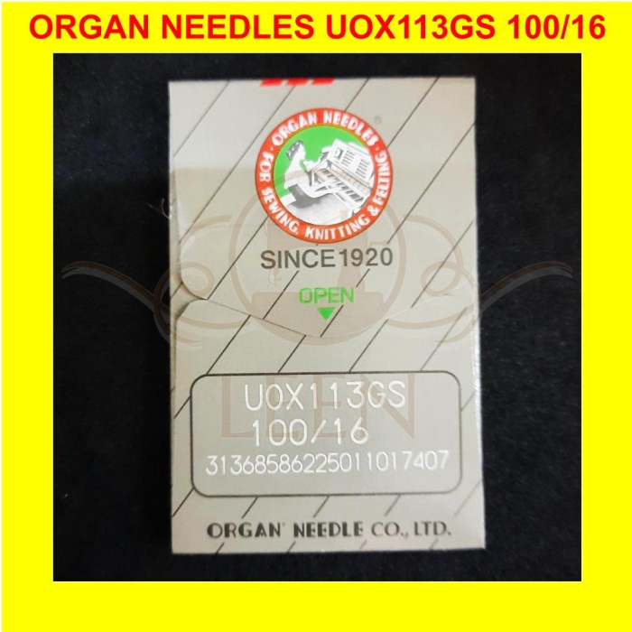 Jarum ORGAN UOx113 16 Mesin Jahit Karet Kansai UOx113GS Ori Japan LEEN