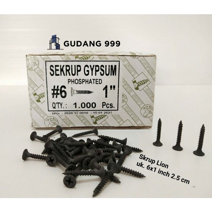 Skrup Gypsum 6X1 Lion / Sekrup Gipsum / Skrup Sekrup