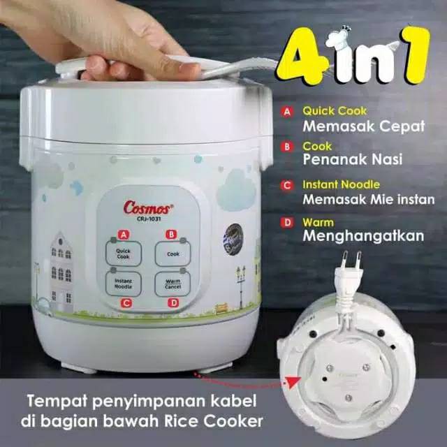 COSMOS digital magic com mini kecil - rice cooker kecil 4 in 1 -  CRJ 1031