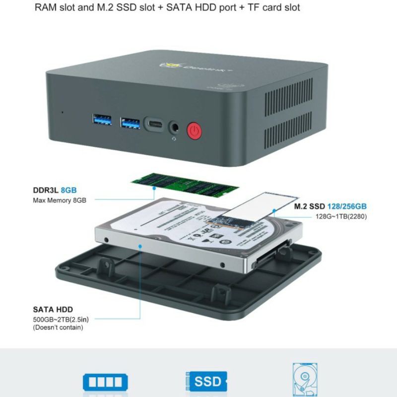 Mini PC 8GB RAM Windows 10 Beelink U57 Intel Core i5 5257u WIFI HDMI - 128GB SSD