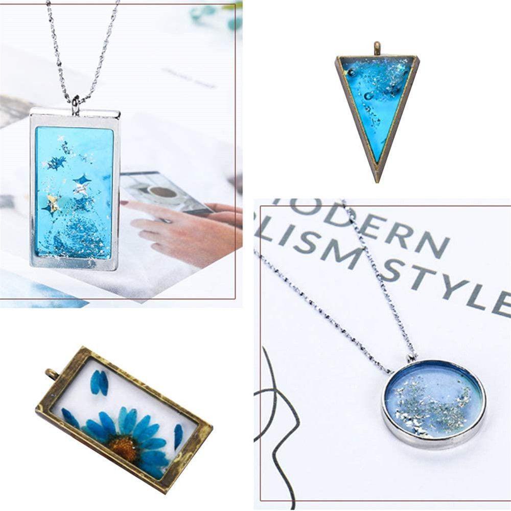 R-flower 10/30pcs Liontin Bingkai Kerajinan Diy Membuat Perhiasan Cabochon Geometris