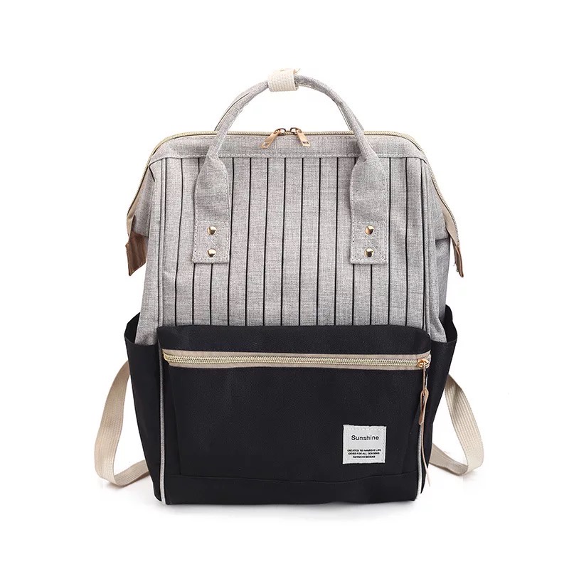 Promo 2024 Ransel Anello Backpack Tas Ransel Wanita Motif Salur Kombinasi Warna