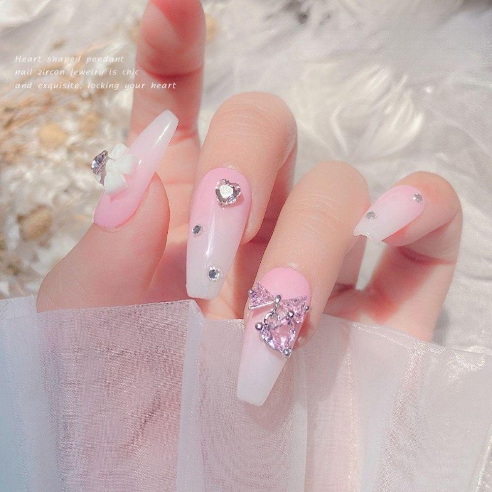 AUGUSTINA Agustina Wanita Pesona Kuku Ikatan Simpul Kuku Mengkilap Kecantikan Kuku Salon Manicure Aksesoris DIY Bahan Kuku Nail Rhinestones