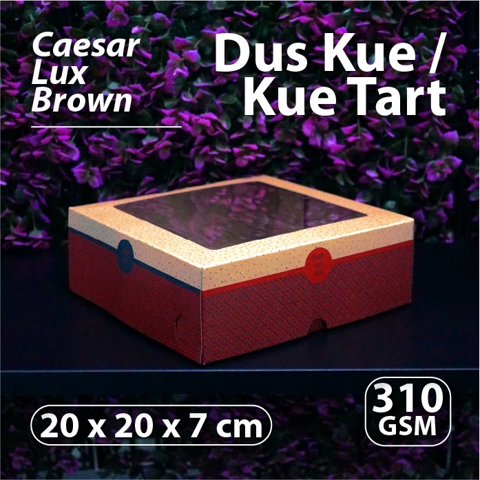 

10 Pcs Dus Kue 20x20x7 Cm Motif Caesar Luc Brown Cake Box Kardus Tart