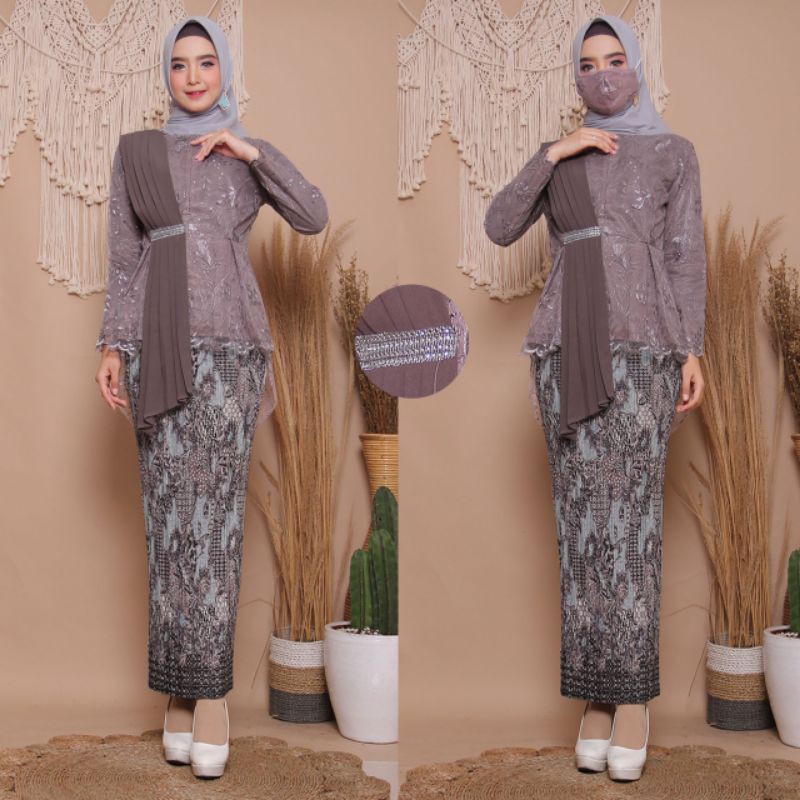 NEW TILLE SELENDANG MAYANG ( FREE MASKER ) /KEBAYA MODERN/KEBAYA WISUDA-Lavender