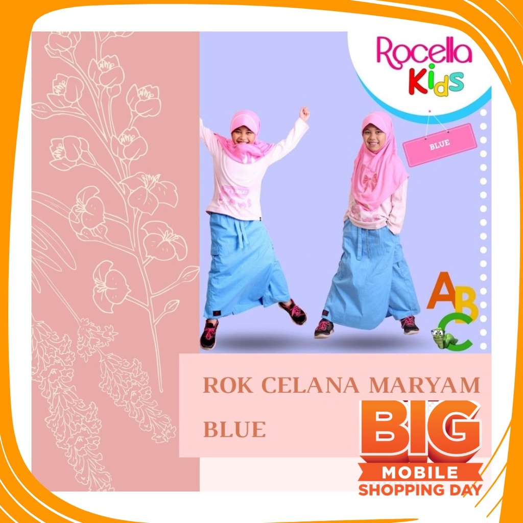 Plisket Jins Dnim MEkar biru merah hitam kuning hijau putih abu /  ROCELLA ROK CELANA RANIA KIDS, RO